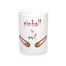 Load image into Gallery viewer, Pinball is Evil (red) - White Mugs