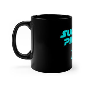 Sucks at Pinball (blue) - Black Mug 11oz